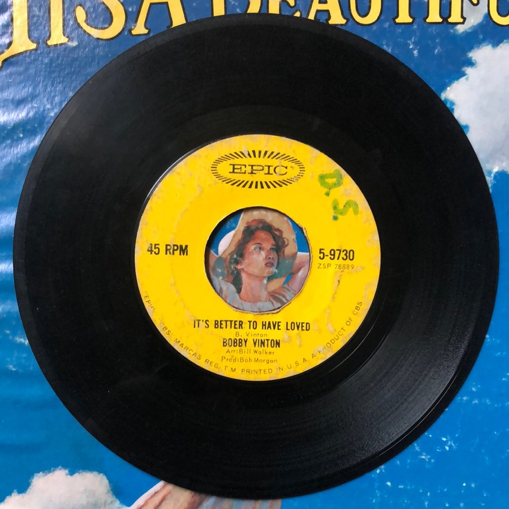 Bobby Vinton It's Better To Have Loved Vinyl Record '64